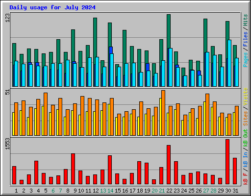 Daily usage for July 2024