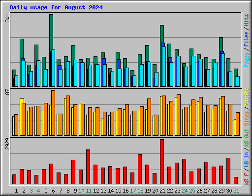 Daily usage for August 2024