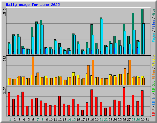 Daily usage for June 2025