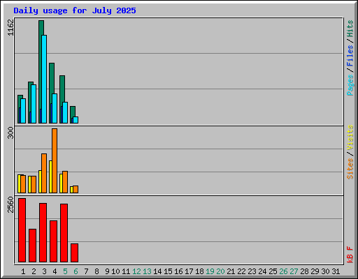 Daily usage for July 2025