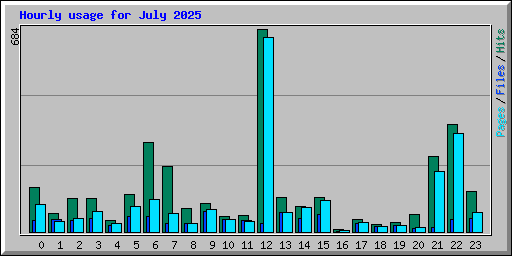 Hourly usage for July 2025