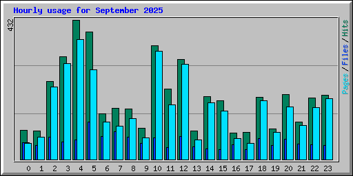 Hourly usage for September 2025