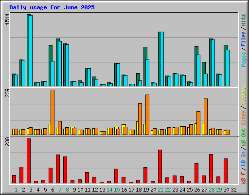 Daily usage for June 2025