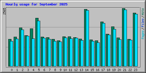 Hourly usage for September 2025